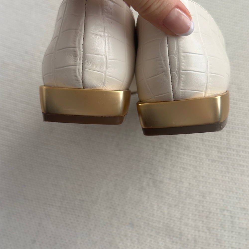 Pablo Linea Missy Loafer in Ivory Croc Embossed Leather Size 9 - Picture 7 of 7